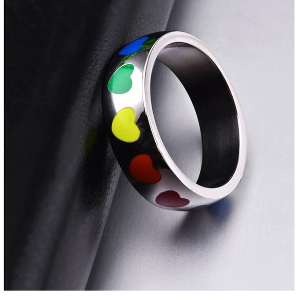 Rainbow Pride Heart Ring - Picture 1 of 1